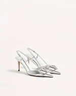 Valentino Vlogo Signature Slingback Pump In Laminated Nappa Leather 80Mm - Image 6